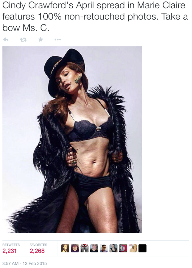 CINDY CRAWFORD UNTOUCHED TWITTER